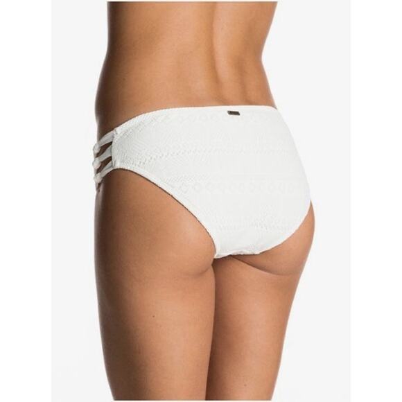 Roxy Drop Diamond Knotted 70s Shape Bikini Bottom Women’s Large Cream - Picture 5 of 7